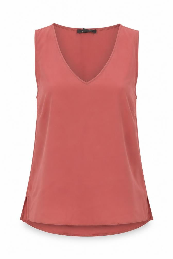 Front view of Primark women’s pink polyester basic blouse, size UK 8, v-neck