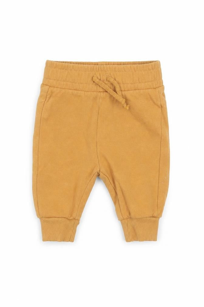 Front view of Nutmeg Baby Beige Cotton Jogger Trousers, size 0-3, Months