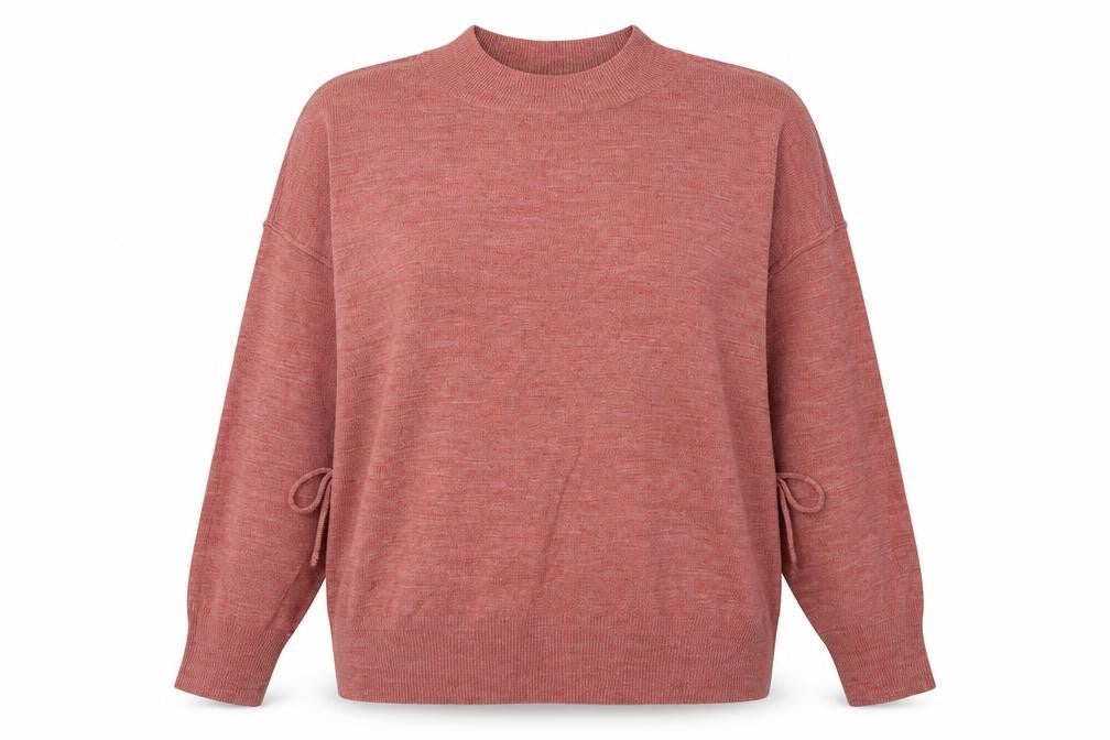 Front view of Debenhams women’s pink acrylic pullover sweatshirt, size UK 18, pullover