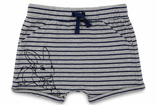Front view of George Baby Grey Striped Cotton Cami Sleep Shorts, size 12-18, Months Tie