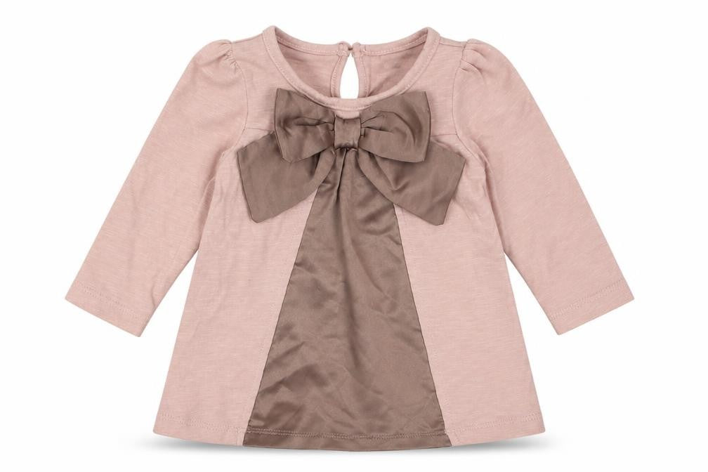 Front view of Maggie & Zoe girls’ pink coir basic casual, size 3, years crew neck button