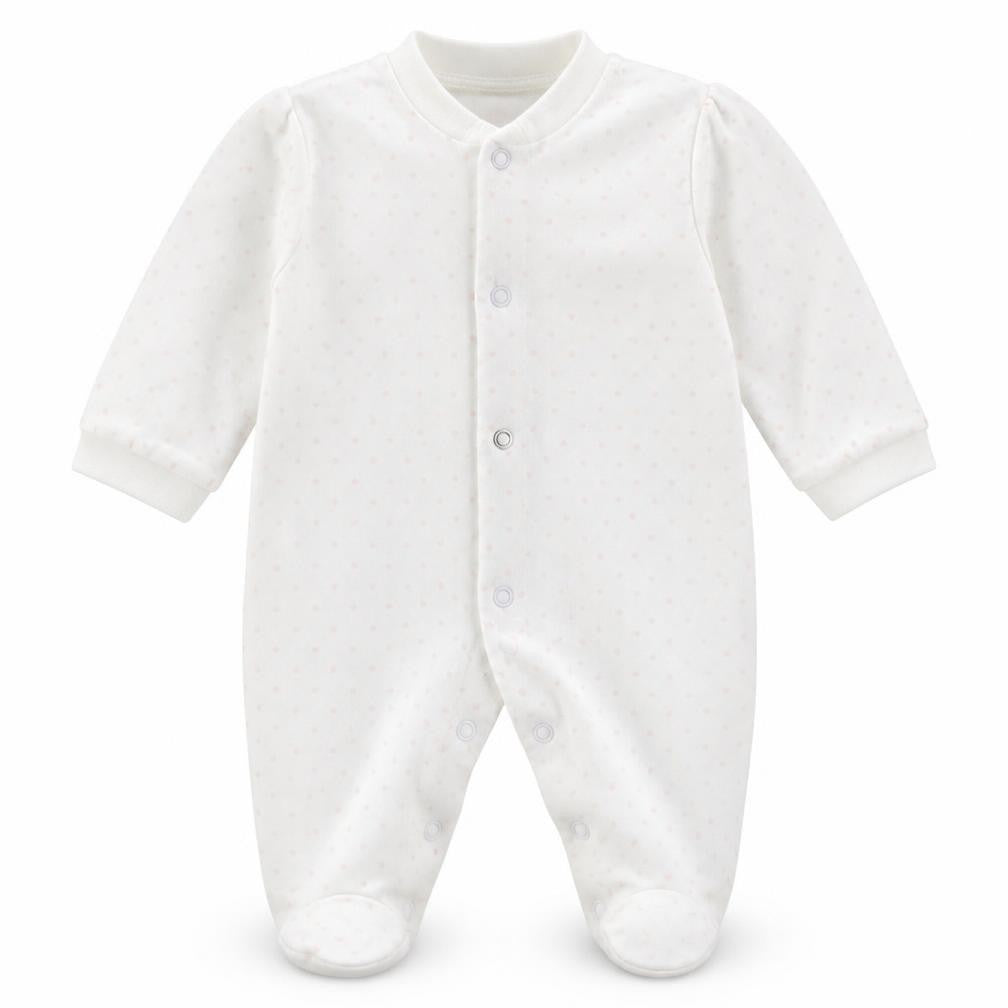 F&F Girls White Geometric Cotton Babygrow One-Piece Size Newborn  Buckle