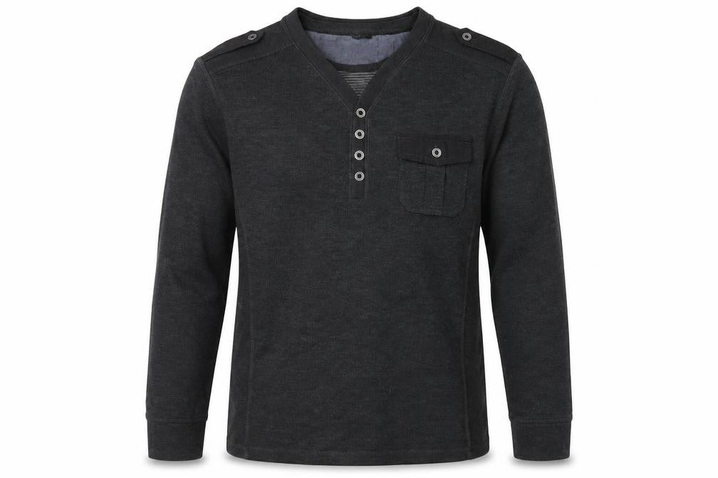 Front view of Matalan men’s grey polyester pullover sweatshirt, size M
