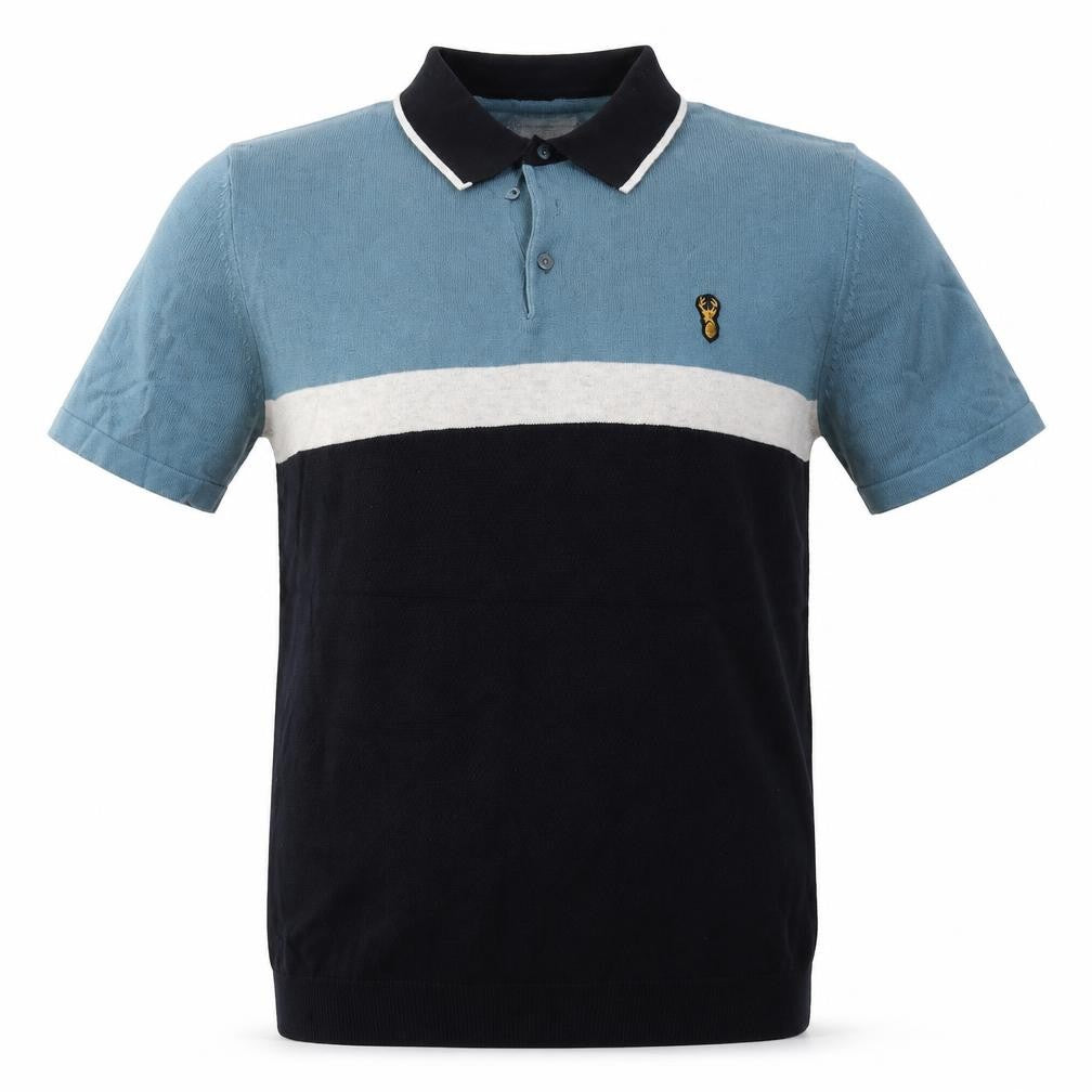 Front view of Next men’s blue striped cotton pullover sweatshirt, size M