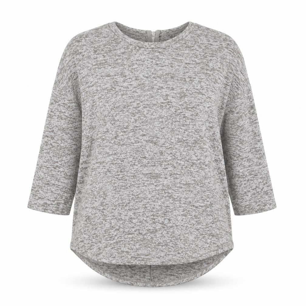 Front view of Primark women’s grey round neck polyester jumper, size M