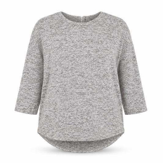 Front view of Primark women’s grey round neck polyester jumper, size M