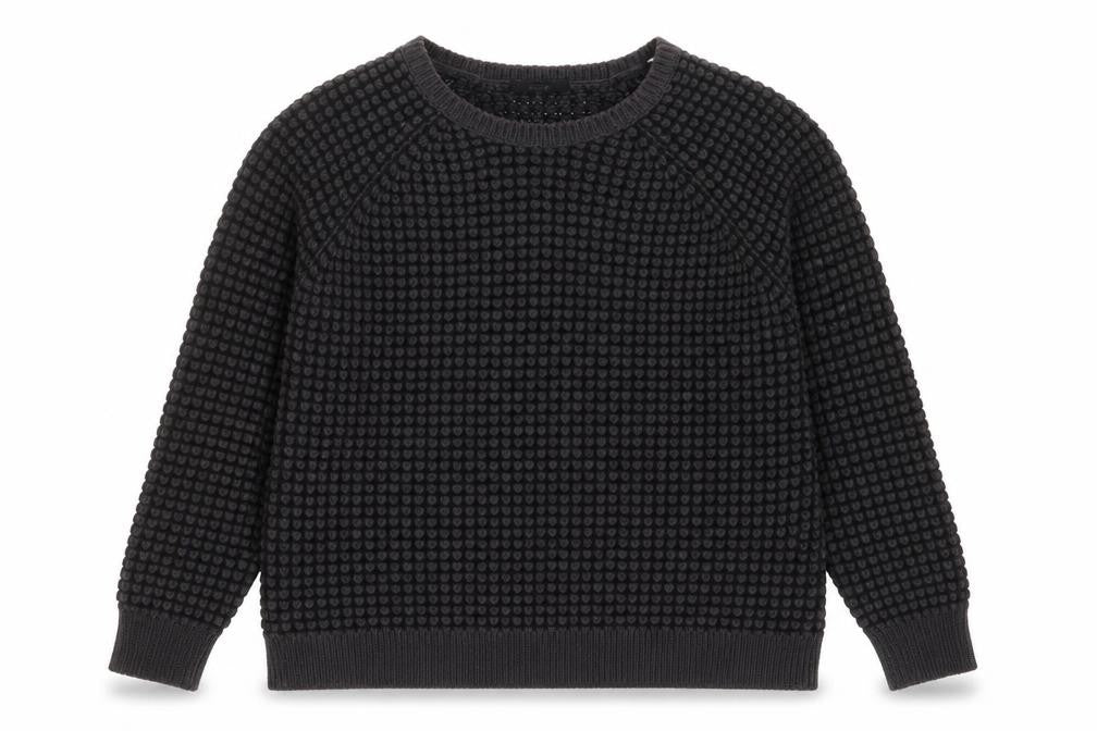 Front view of George women’s grey round neck striped acrylic jumper, size UK 16