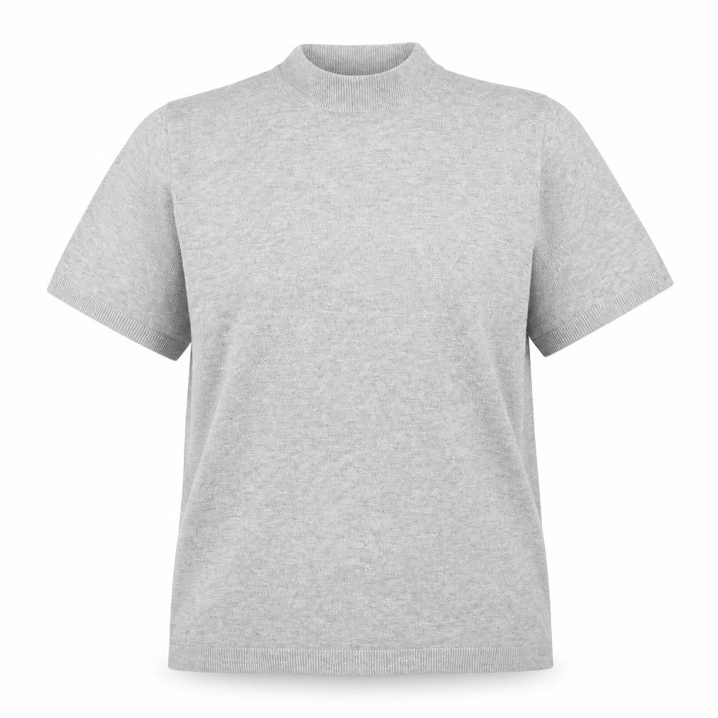 Front view of Pull&Bear women’s grey round neck viscose jumper, size M