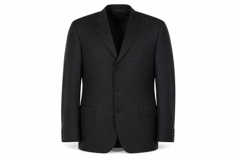 Front view of Marks & Spencer men’s grey wool jacket blazer, size 44