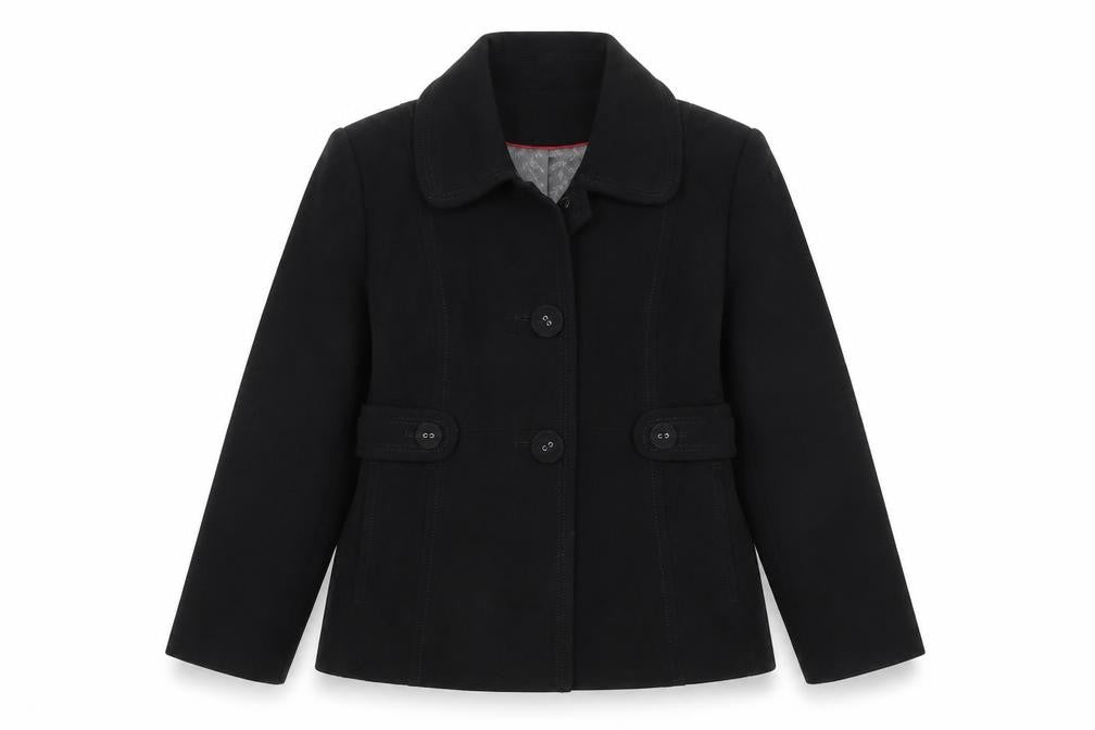 Front view of Next women’s black polyester jacket blazer, size UK 12