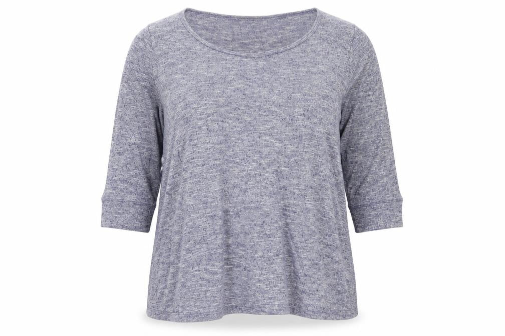 Front view of George women’s blue viscose basic blouse, size UK 16, round neck