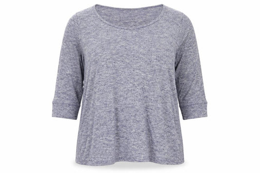 Front view of George women’s blue viscose basic blouse, size UK 16, round neck