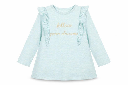 Front view of Primark Baby Green Viscose A-Line, size 18-24, Months Round Neck