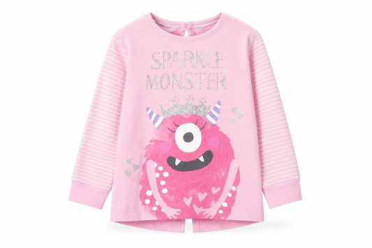 Front view of Matalan Baby Pink 100% Cotton Basic Casual, size 12-18, Months Round Neck