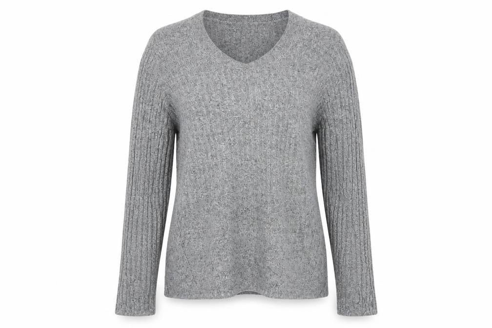 Front view of Next women’s grey crew neck viscose jumper, size XL