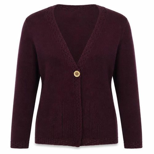 Signature Experience Womens Purple V-Neck  Acrylic Cardigan Jumper Size XL