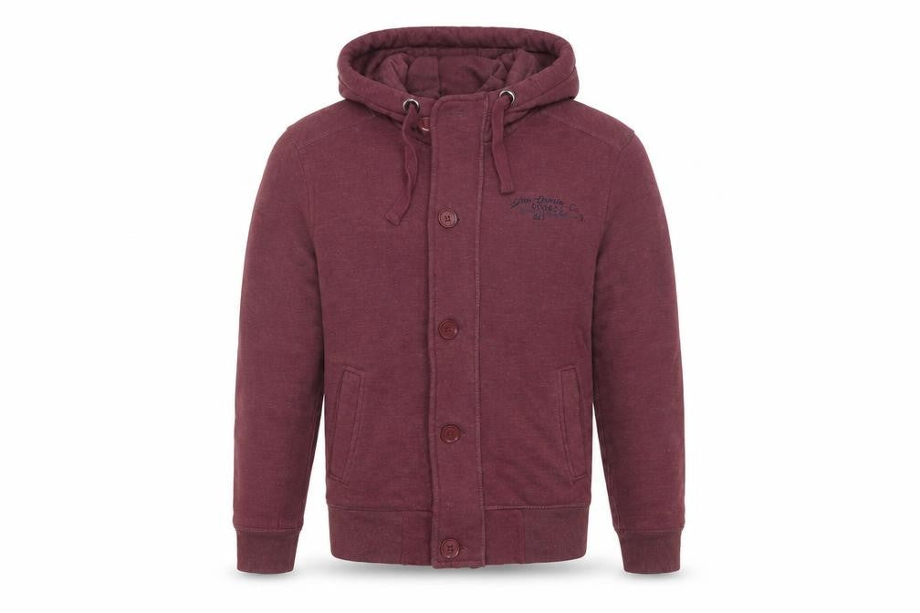 Front view of Peacocks men’s purple jacket, size S, zip