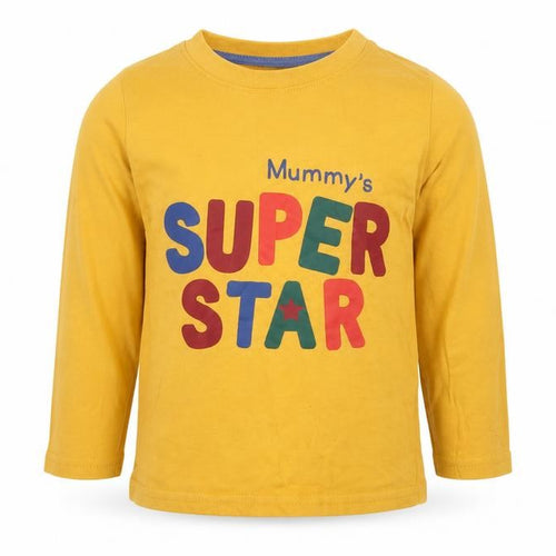 Primark Baby Yellow  Cotton Basic T-Shirt Size 18-24 Months Crew Neck  - Super Star
