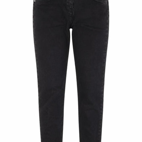 Nutmeg Girls Black  Cotton Skinny Jeans Size 12 Years L24 in Regular Zip