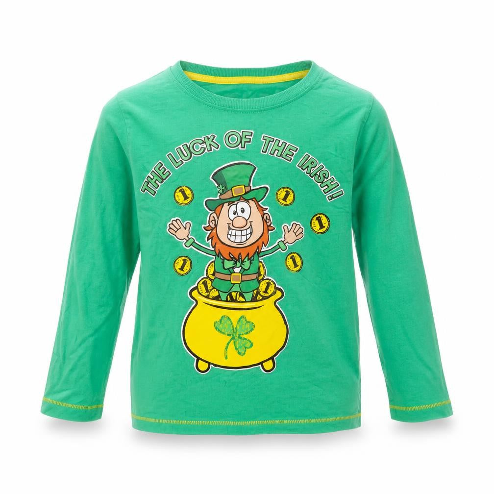 Dunnes Stores Boys Green  Cotton Basic T-Shirt Size 9 Years Round Neck  - luck of the irish