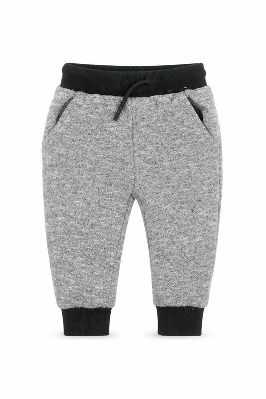 Front view of F&F Baby Grey Polyester Jogger Trousers, size 12-18, Months Drawstring