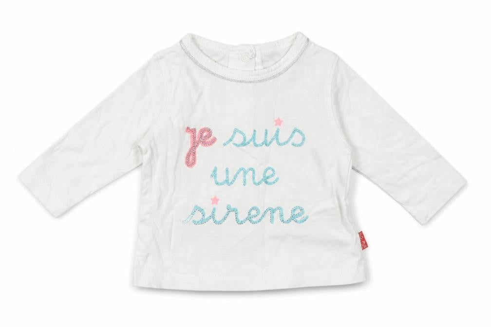 Preworn Girls White  Cotton Basic Casual Size 0-3 Months Crew Neck Buckle