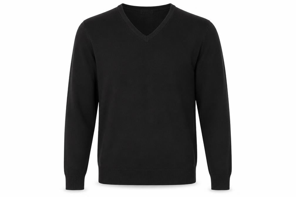 Front view of Marks & Spencer men’s grey acrylic pullover sweatshirt, size M
