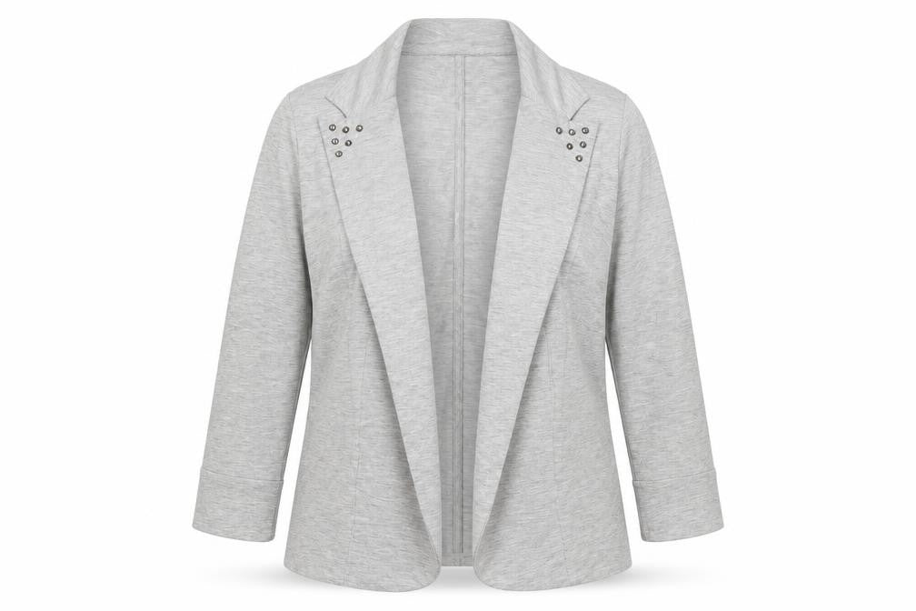 Front view of George women’s grey polyester jacket blazer, size UK 12