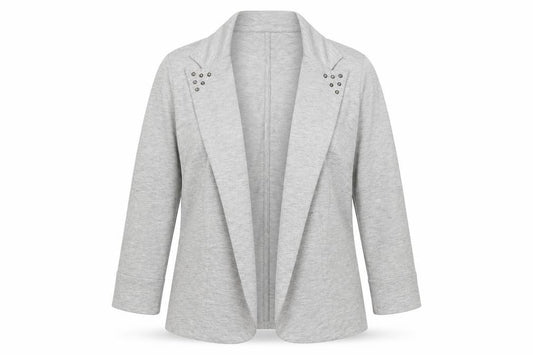 Front view of George women’s grey polyester jacket blazer, size UK 12