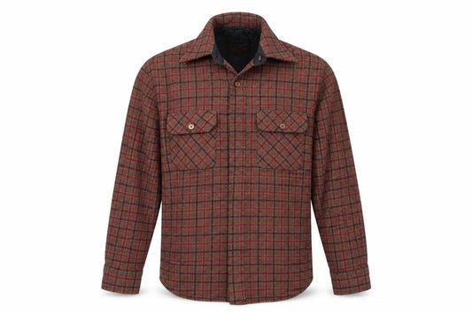 Front view of David harrison men’s multicoloured check button-up, size M, collared