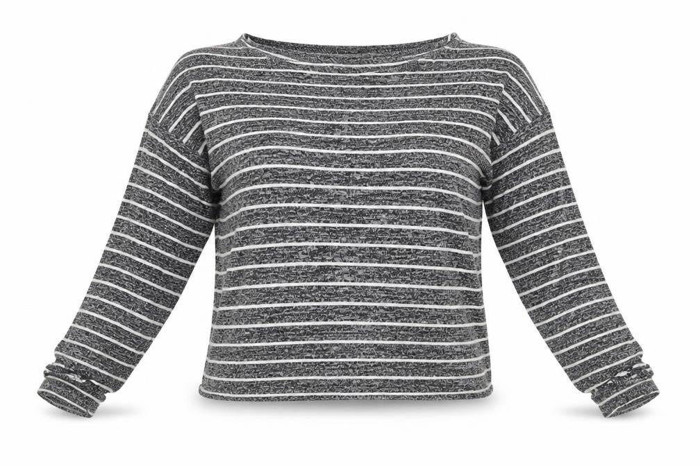 Boohoo Womens Grey Striped Viscose Top Lounge Set Size 12