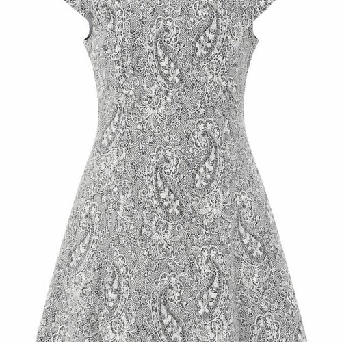 F&F Womens Ivory  Cotton Fit & Flare  Size 12  Round Neck