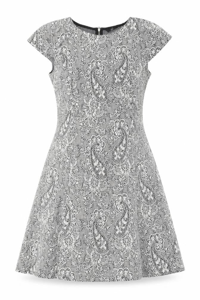 F&F Womens Ivory  Cotton Fit & Flare  Size 12  Round Neck