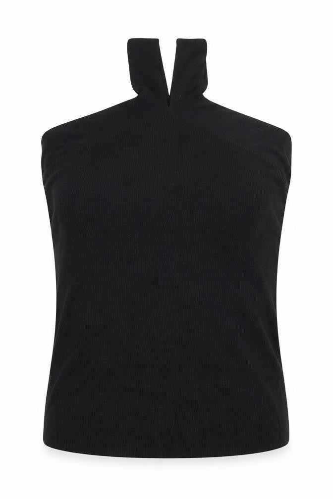 Front view of Next women’s black viscose basic blouse, size UK 10, round neck