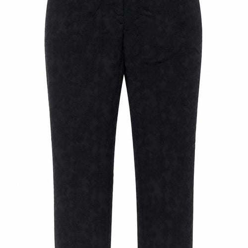Marks and Spencer Womens Black Floral Polyester Blend Trousers  Size 36 in L29 in Regular