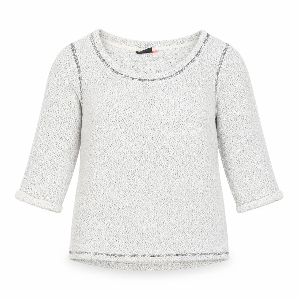 Front view of Only women’s grey round neck cotton jumper, size XS
