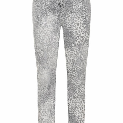 George Womens Grey Animal Print Cotton Skinny Jeans Size 6 L32 in Extra-Slim