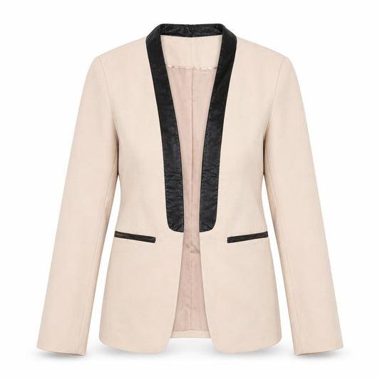 Front view of H&M women’s pink polyester jacket blazer, size UK 10