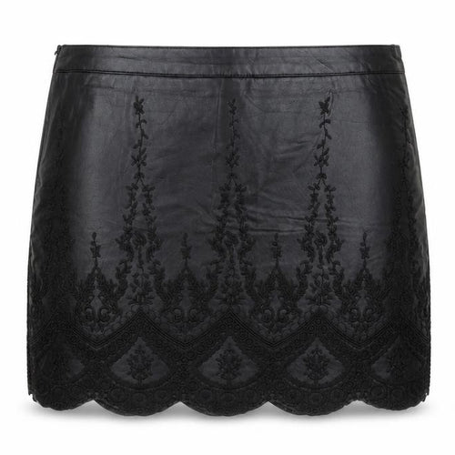 Bikbok Womens Black Floral Polyester Mini Skirt Size M    - Embroidered detail