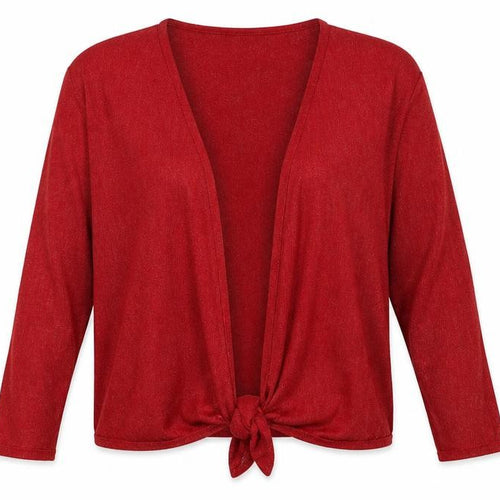 M&Co Womens Red V-Neck  Viscose Cardigan Jumper Size 12