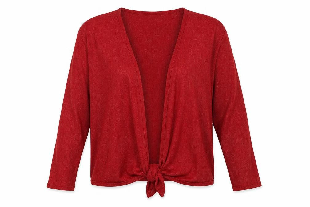M&Co Womens Red V-Neck  Viscose Cardigan Jumper Size 12