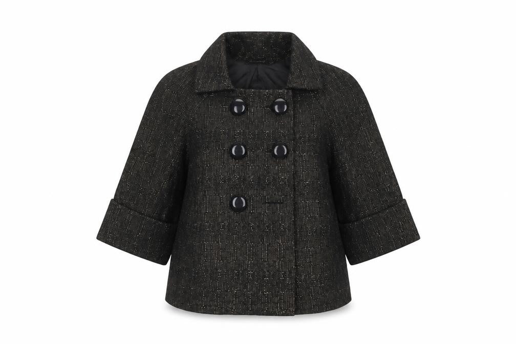 Front view of Primark women’s black jacket blazer, size UK 12, button