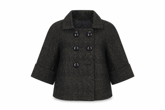 Front view of Primark women’s black jacket blazer, size UK 12, button