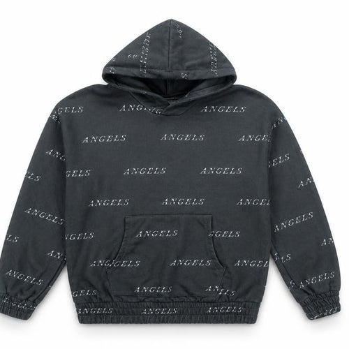 City of Angels Womens Grey Geometric Polyester Pullover Hoodie Size S