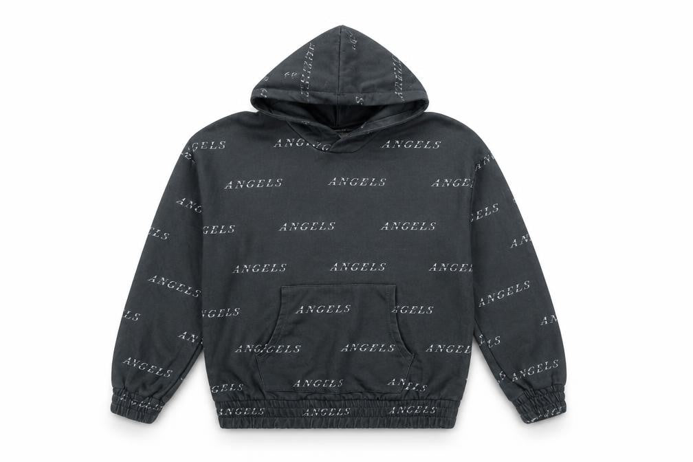 City of Angels Womens Grey Geometric Polyester Pullover Hoodie Size S