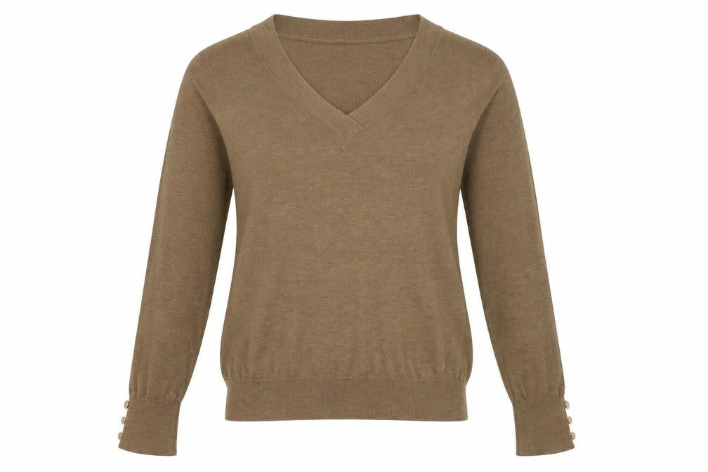Front view of Next women’s brown polyester pullover sweatshirt, size XS, pullover