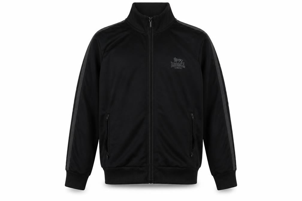 Lonsdale Boys Black Striped Polyester Full Zip Sweatshirt Size 11-12 Years  Zip