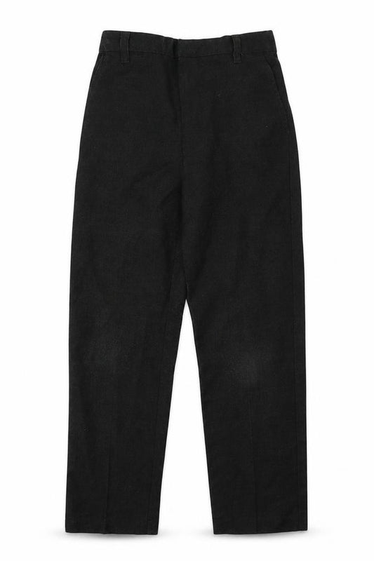 Front view of TU boys’ grey polyester capri trousers, size 10, years regular hook & eye - school wear