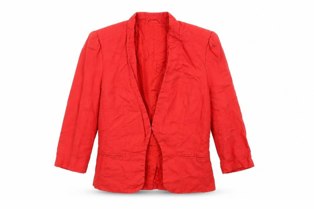 Front view of Great Plains women’s red jacket blazer, size L