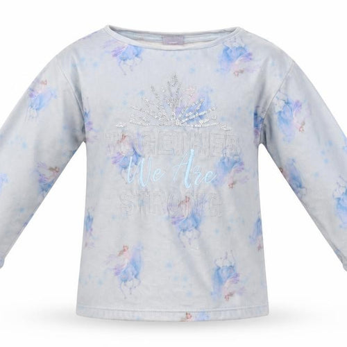 TU Girls Blue Geometric Polyester Top Pyjama Top Size 4-5 Years   - Frozen 2